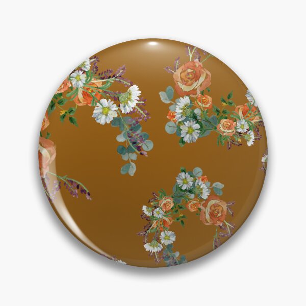 Artikelvorschau, Flower rose daisy branch pattern a watercolor brown entworfen und verkauft von Yana Mustafina | Boho Soulful Designs.