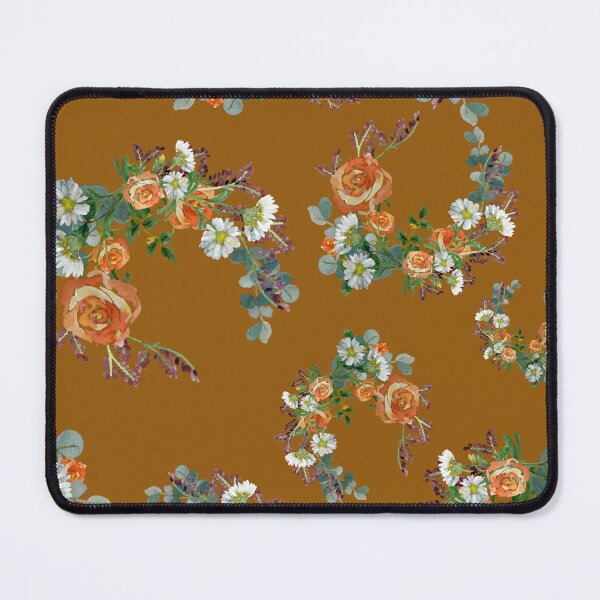 Artikelvorschau, Flower rose daisy branch pattern a watercolor brown entworfen und verkauft von Yana Mustafina | Boho Soulful Designs.