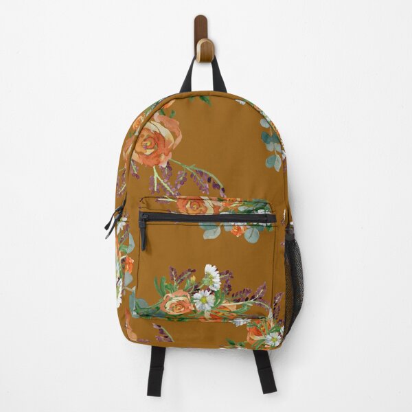 Aperçu de l'œuvre Flower rose daisy branch pattern a watercolor brown créée et vendue par Yana Mustafina | Boho Soulful Designs.