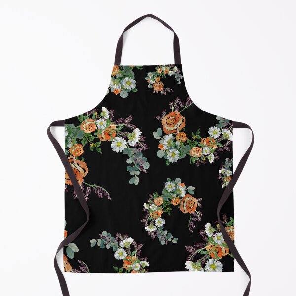 Artikelvorschau, Flower rose daisy branch pattern a watercolor black entworfen und verkauft von Yana Mustafina | Boho Soulful Designs.