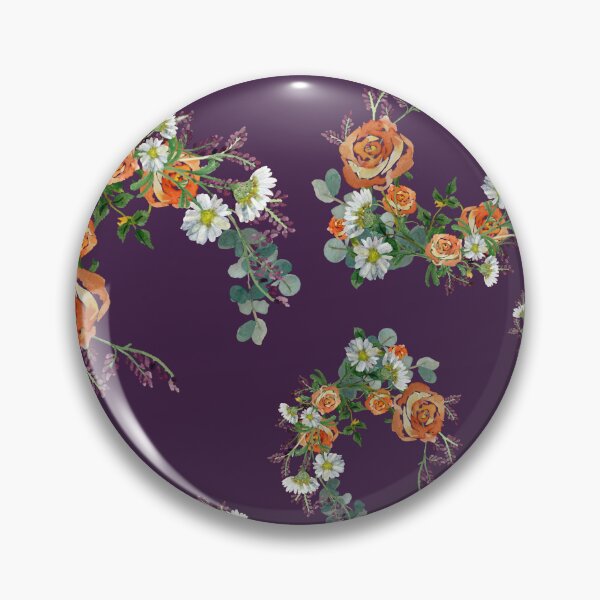 Artikelvorschau, Flower rose daisy branch pattern a watercolor violet entworfen und verkauft von Yana Mustafina | Boho Soulful Designs.