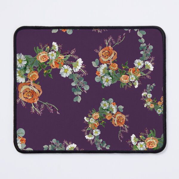 Artikelvorschau, Flower rose daisy branch pattern a watercolor violet entworfen und verkauft von Yana Mustafina | Boho Soulful Designs.