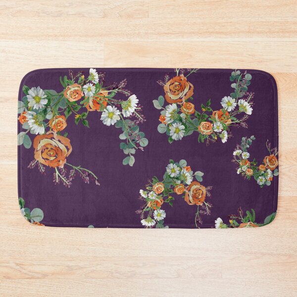 Aperçu de l'œuvre Flower rose daisy branch pattern a watercolor violet créée et vendue par Yana Mustafina | Boho Soulful Designs.