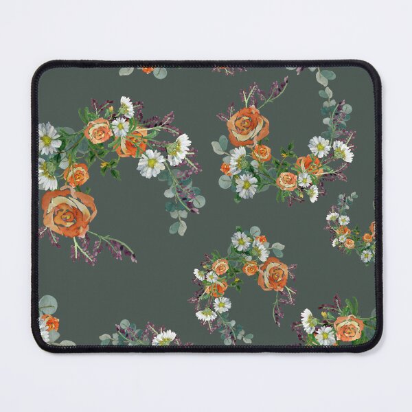 Artikelvorschau, Flower rose daisy branch pattern a watercolor turquoise entworfen und verkauft von Yana Mustafina | Boho Soulful Designs.