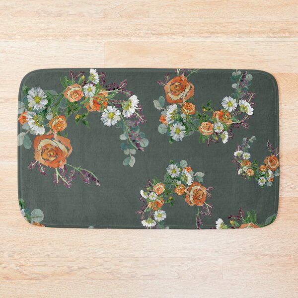 Artikelvorschau, Flower rose daisy branch pattern a watercolor turquoise entworfen und verkauft von Yana Mustafina | Boho Soulful Designs.
