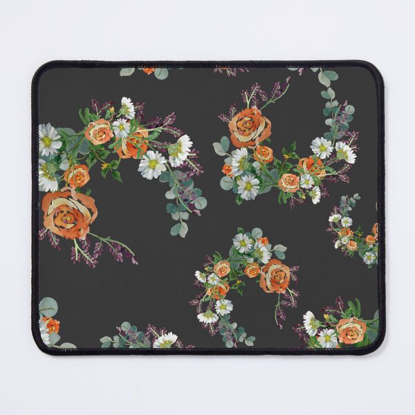 Artikelvorschau, Flower rose daisy branch pattern a watercolor grey entworfen und verkauft von Yana Mustafina | Boho Soulful Designs.