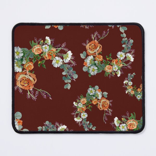 Artikelvorschau, Flower rose daisy branch pattern a watercolor red entworfen und verkauft von Yana Mustafina | Boho Soulful Designs.