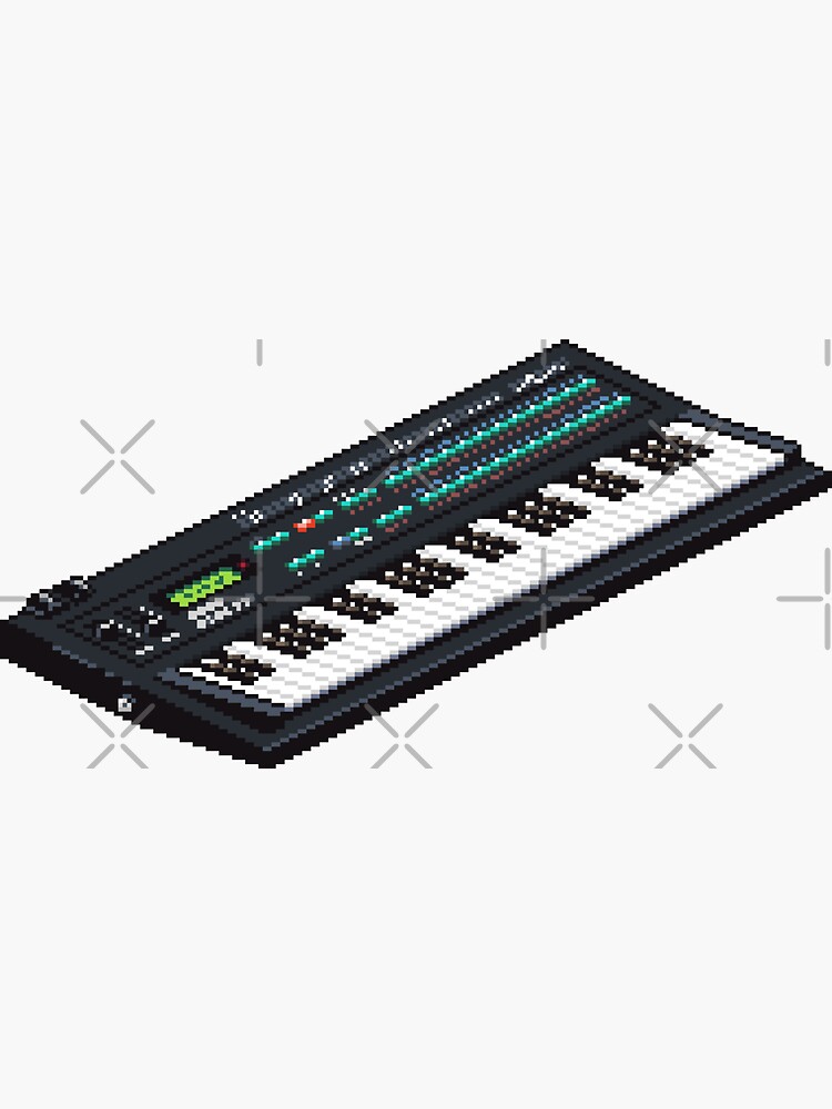 Thumbnail 3 of 3, Sticker, Yamaha DX-100 Pixel Art designed and sold by djspacegr.