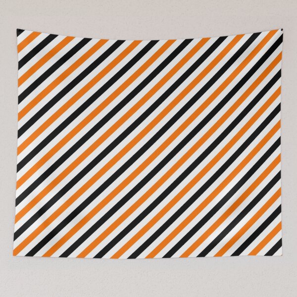 Item preview, Patrón de rayas diagonales blancas, naranjas y negras designed and sold by Pattern1design.