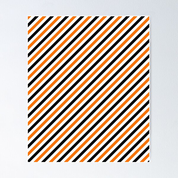 Aperçu de l'œuvre Motif de rayures diagonales blanches, orange et noires créée et vendue par Pattern1design.