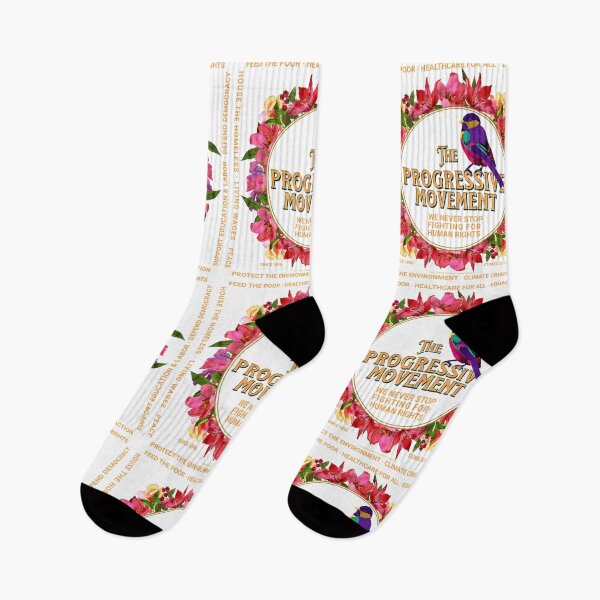 Item preview, PMD00114 Progressive Movement Designs floral wreath on white for progressives designed and sold by ProgressiveLeft.