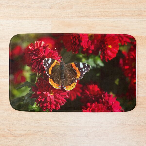 Item preview, red admiral on red flowers designed and sold by Francespoppy.