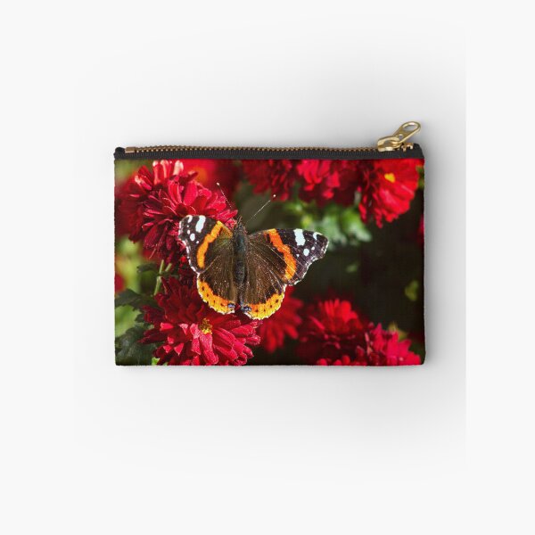 Item preview, red admiral on red flowers designed and sold by Francespoppy.
