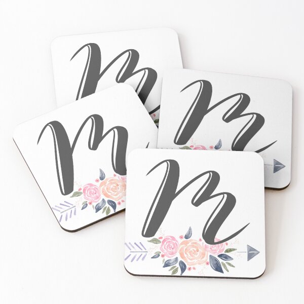 Item preview, Letter M Monogram Watercolor Roses designed and sold by MandyRosko.