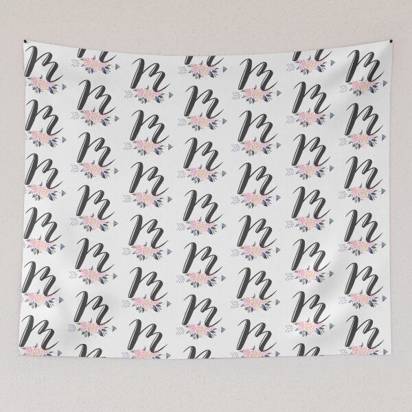 Item preview, Letter M Monogram Watercolor Roses designed and sold by MandyRosko.
