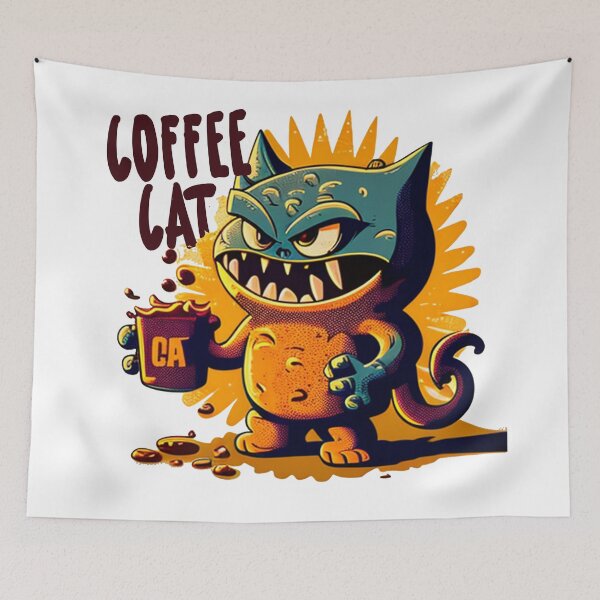 Item preview, The Great Ramen off Kanagawa Coffee Cat designed and sold by RedoneDesignART ⭐⭐⭐⭐⭐.