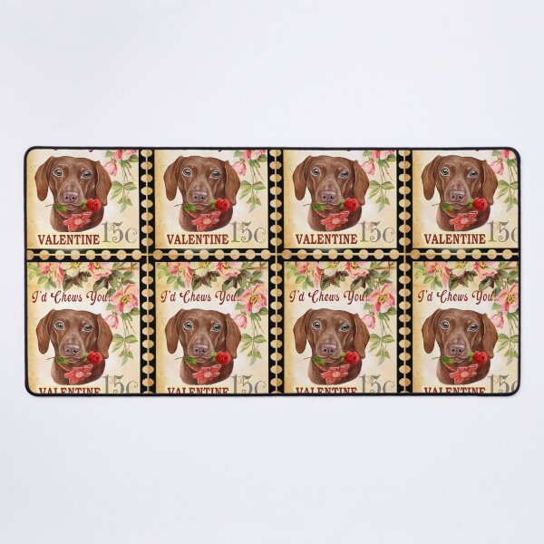 Item preview, Dachshund Vintage Valentine Funny Dog With Rose designed and sold by Cuddlythopia.