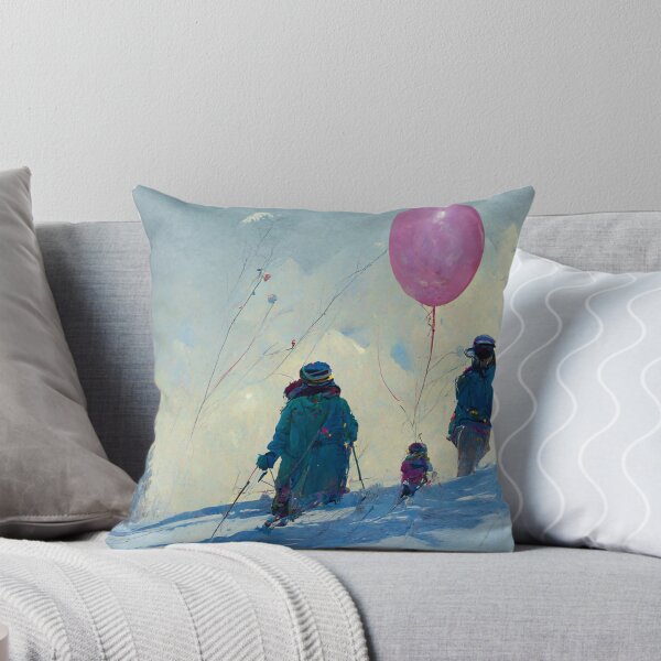 Aperçu de l'œuvre Heureuse famille patinant sur la glace et portant des ballons créée et vendue par Naglaa Store.