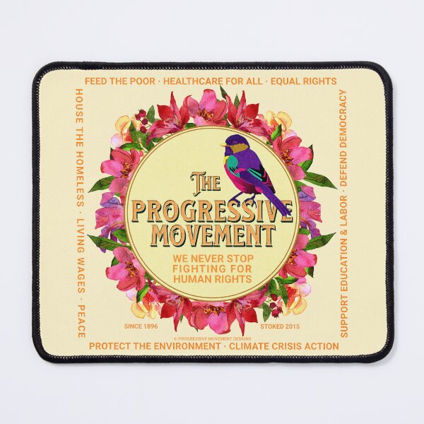 Item preview, PMD00115 Progressive Movement Designs floral wreath on cream for progressives designed and sold by ProgressiveLeft.