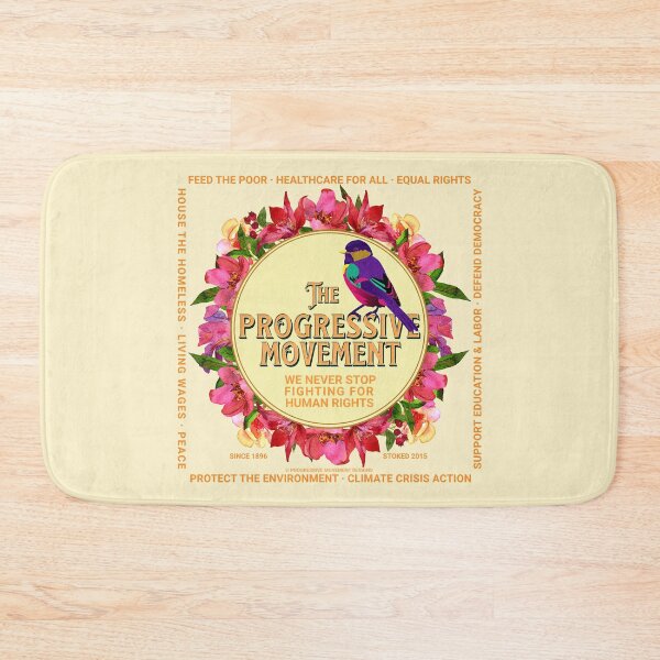 Aperçu de l'œuvre PMD00115 Progressive Movement Designs couronne de fleurs sur crème pour progressistes créée et vendue par ProgressiveLeft.