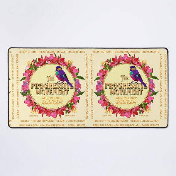 Item preview, PMD00115 Progressive Movement Designs floral wreath on cream for progressives designed and sold by ProgressiveLeft.