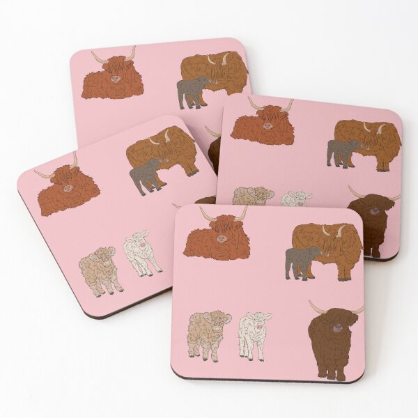 Item preview, Highland Cows Pattern Pink designed and sold by Ashley Gagnon.