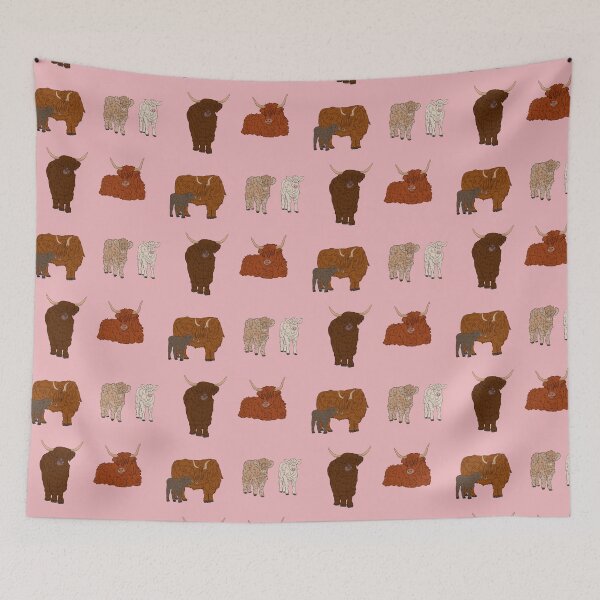 Item preview, Highland Cows Pattern Pink designed and sold by Ashley Gagnon.