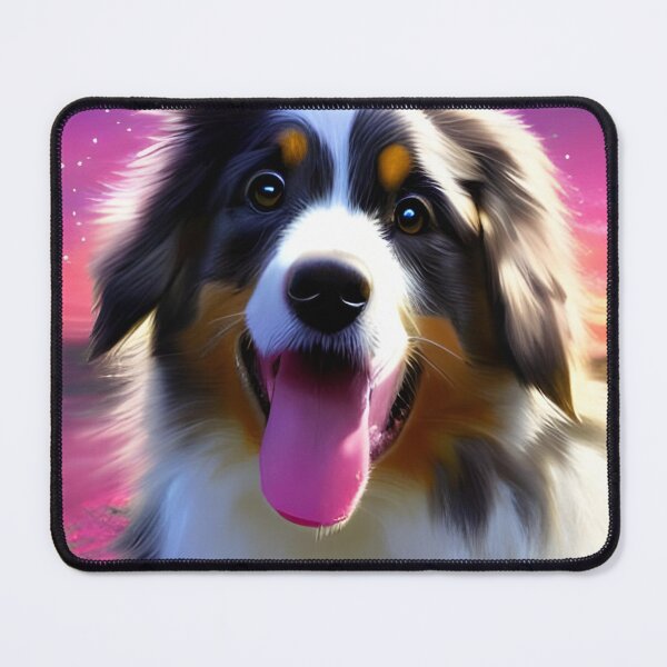 Item preview, Australian shepherd dog with magical nature wallpaper designed and sold by The Love Quill.