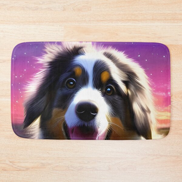 Item preview, Australian shepherd dog with magical nature wallpaper designed and sold by The Love Quill.