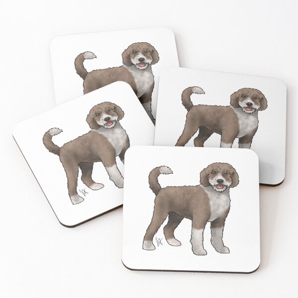 Item preview, Portuguese Water Dog Retriever Cut Chocolate and White designed and sold by Jennifer Stolzer.