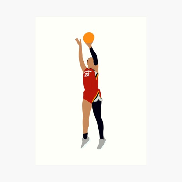 A'ja Wilson 2021 for Las Vegas Aces - WNBA Removable Wall Decal Life-Size Athlete + 10 Wall Decals 50W x 78H