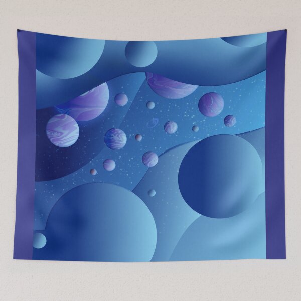 Item preview,  Floating bubbles space dimension blue designed and sold by TipTopTapo.