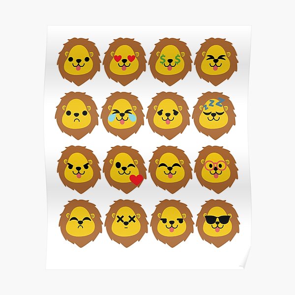 Lion Head Emoji   Poster