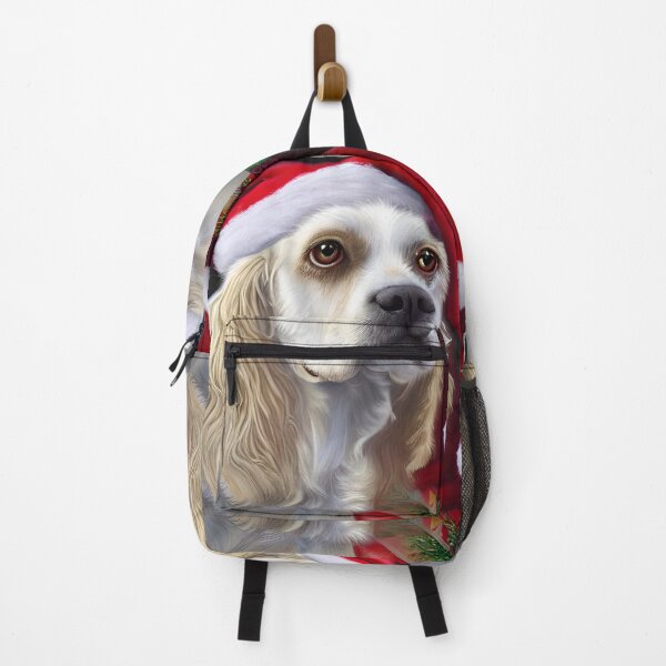 Item preview, Christmas Clumber Spaniel Wearing A Santa Hat designed and sold by ZenEverAI.