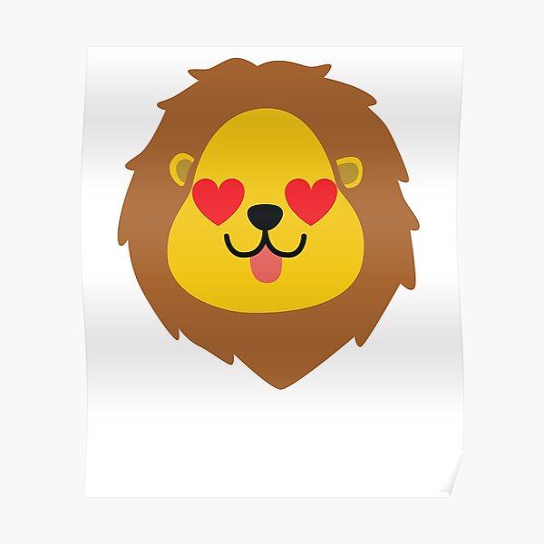 Lion Head Emoji   Poster