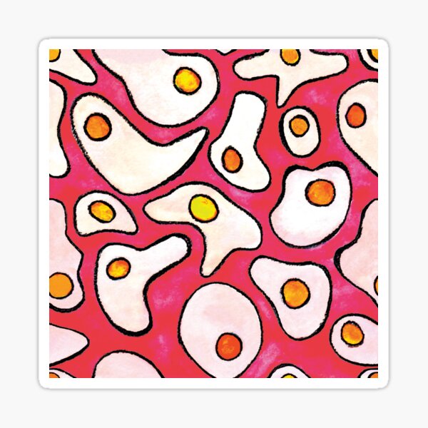 Fried Eggs Repeating Pattern Sticker