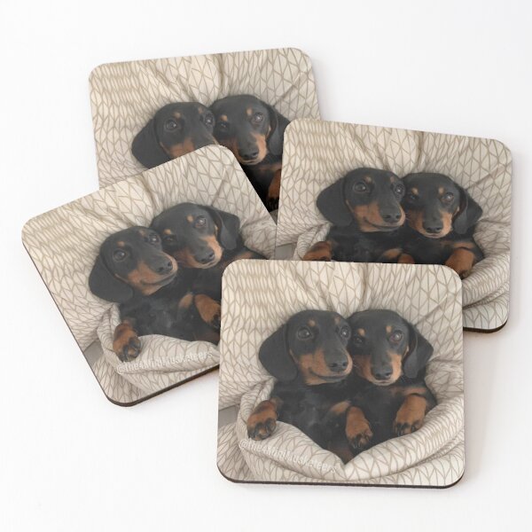 Item preview, Twins Dachshund Dog photo portrait sweet brothers designed and sold by Coolstuff4you71.