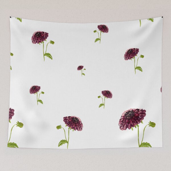 Item preview, Dahlia red seamless cute pattern a watercolor designed and sold by Yana Mustafina | Boho Soulful Designs.