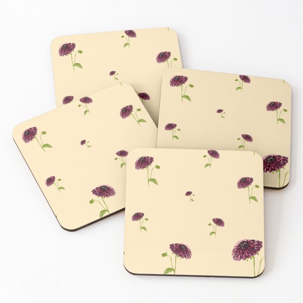 Artikelvorschau, Dahlia red seamless cute pattern a watercolor beige entworfen und verkauft von Yana Mustafina | Boho Soulful Designs.