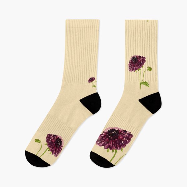 Item preview, Dahlia red seamless cute pattern a watercolor beige designed and sold by Yana Mustafina | Boho Soulful Designs.