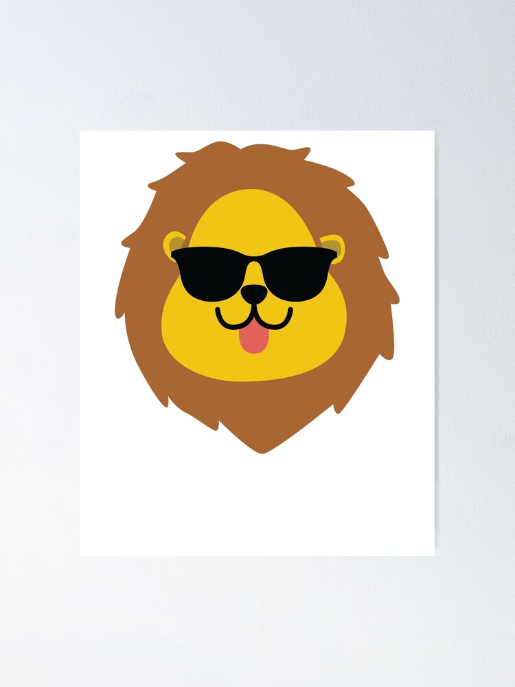 "Lion Head Emoji " Poster for Sale by HippoEmo Redbubble