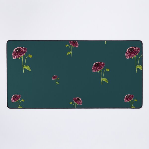 Artikelvorschau, Dahlia red seamless cute pattern a watercolor turquoise entworfen und verkauft von Yana Mustafina | Boho Soulful Designs.