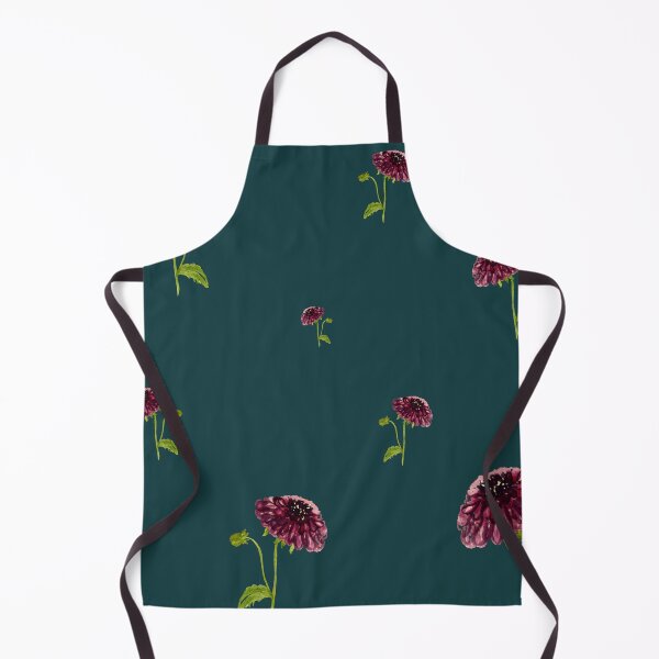 Item preview, Dahlia red seamless cute pattern a watercolor turquoise designed and sold by Yana Mustafina | Boho Soulful Designs.