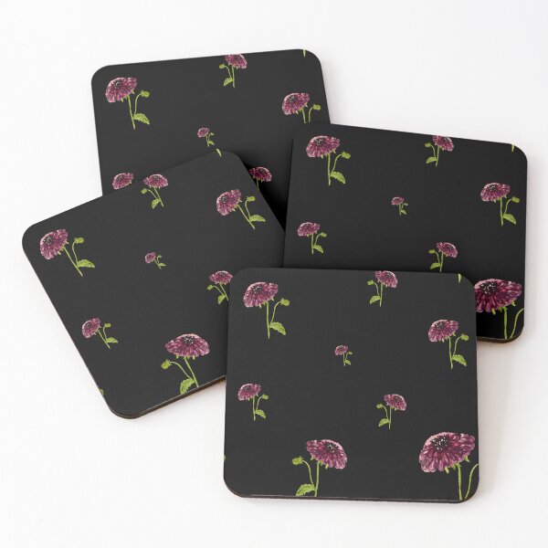 Artikelvorschau, Dahlia red seamless cute pattern a watercolor black entworfen und verkauft von Yana Mustafina | Boho Soulful Designs.