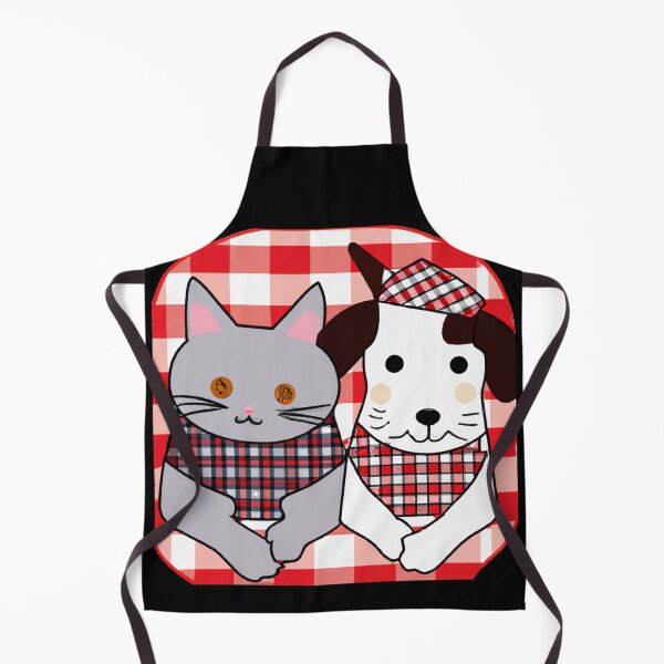 Item preview, Gingham Dog and Calico Cat in Japanese style (AI Generated Art) designed and sold by Cowboy Folly.