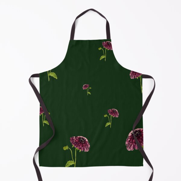 Item preview, Dahlia red seamless cute pattern a watercolor green designed and sold by Yana Mustafina | Boho Soulful Designs.
