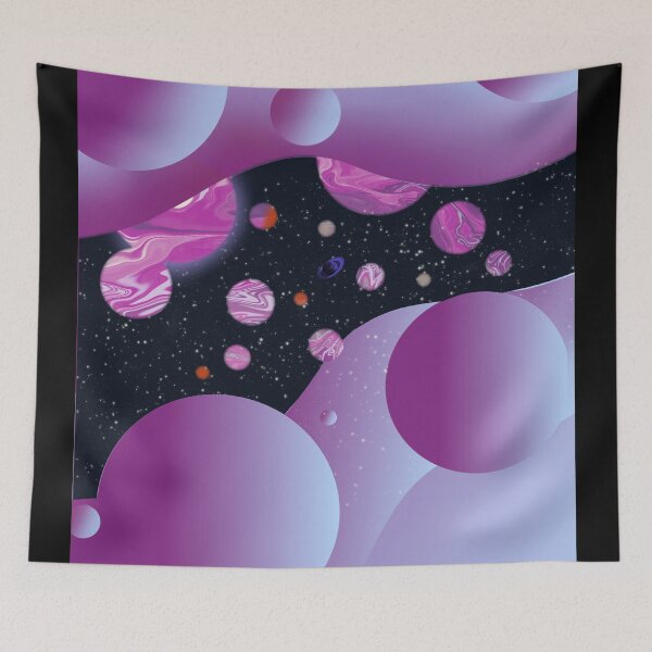 Item preview, Floating bubbles space multiverse rift pink designed and sold by TipTopTapo.