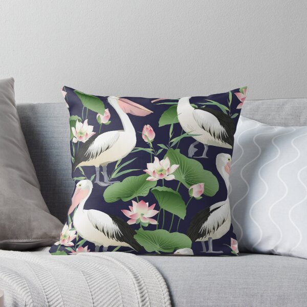 Item preview, ' Pelicans in Lotus flower pond ' designed and sold by MARYMAXMAC.