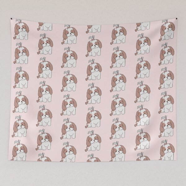 Item preview, Cute Shih tzu dog with a pink hair bow cartoon illustration for shih tzu owners designed and sold by Yarafantasyart.