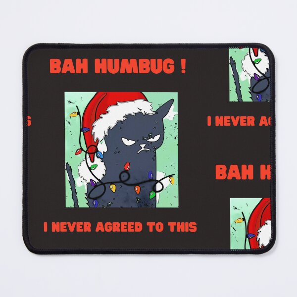 Item preview, Funny black cat with Santa hat and Christmas lights design designed and sold by t1n3333.